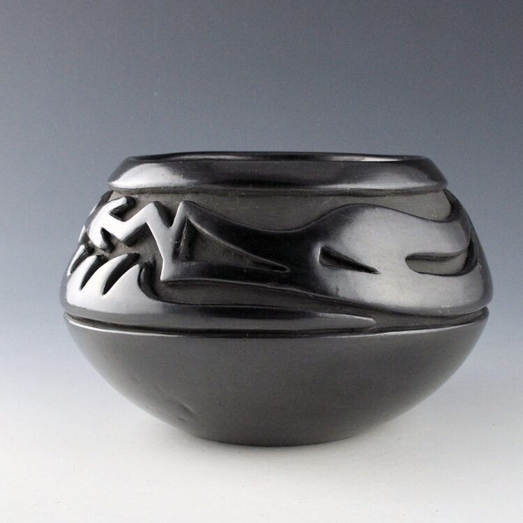 Naranjo, Teresita  - Wide Bowl with Deeply Carved Avanyu (1970s)