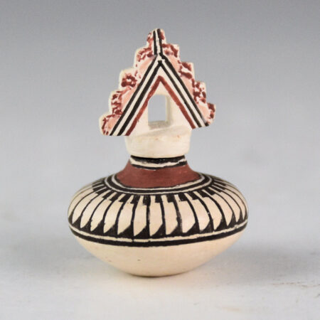 Alternative view of Natseway, Thomas - Mini Jar with Tablita Lid and Painted Feathers