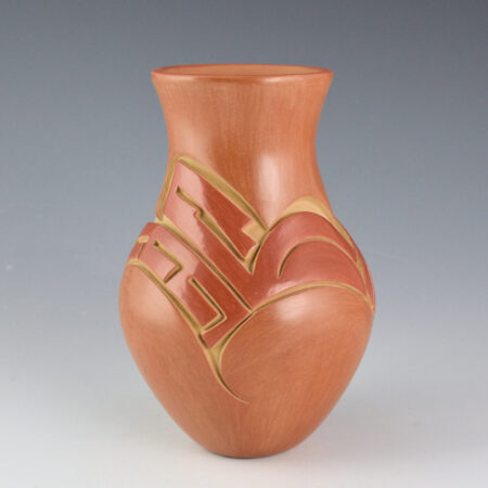 Alternative view of Diaz, Tina - Red and Tan Jar with Swirling Clouds