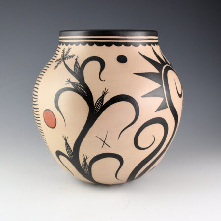 Ortiz, Virgil - Traditional Jar with Corn & Wildflower Designs (2005)
