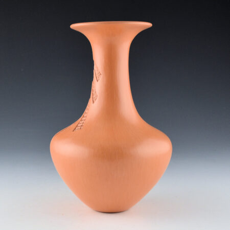 Alternative view of Qoyawayma, Al - Red Harmony Jar with Key-Hole Doorway and Corn Designs (1996)