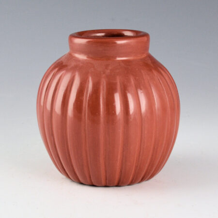 Alternative view of Baca, Alvin - Red Melon Jar with 24 Ribs