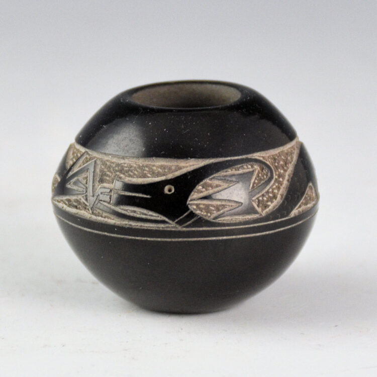 Haungooah, Art Cody -Black Bowl with Avanyu (1975)