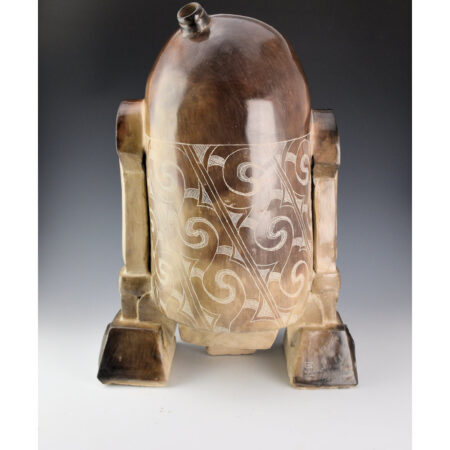 Alternative view of Earles, Chase Kahwinhut -"The Keeper of the Seeds of Knowledge" 17" Tall Clay Figure