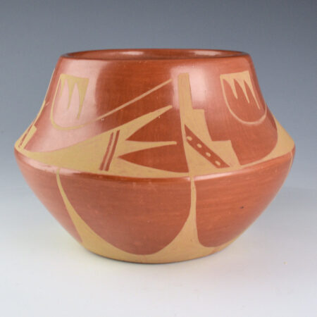 Alternative view of Dunlap, Carmelita & Carlos Dunlap - Red Jar with Bird Wings and Cloud Designs (1970s)