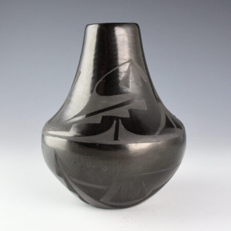 Dunlap, Carmelita - Long Neck Jar with Plants and Bird Wing Designs (1980s)