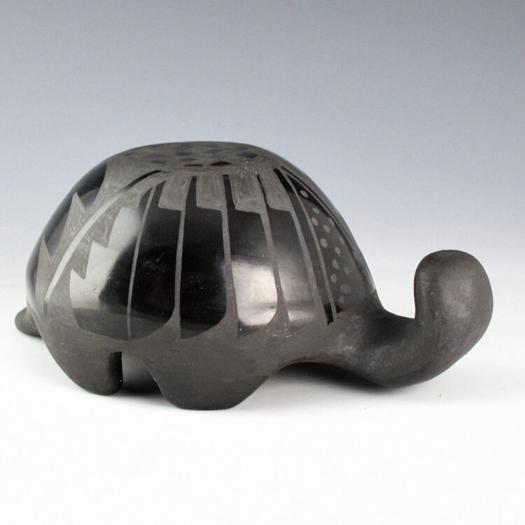 Dunlap, Carmelita -Large Clay Turtle with Checkerboard Design (1980s)