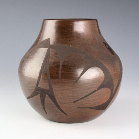 Dunlap, Cynthia Star Flower - Brown Jar with Plant Designs