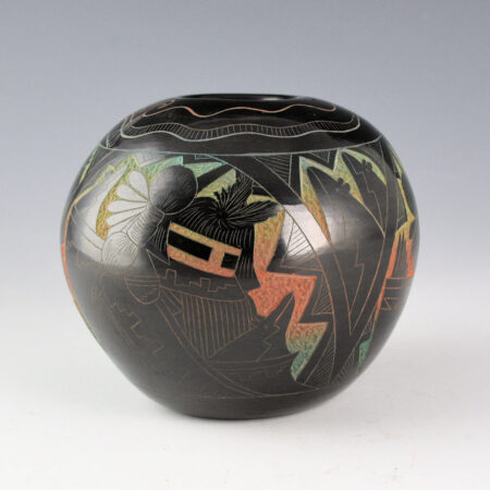 Alternative view of Dalawepi (Ergil Vallo) - Bowl with Katsina Figures (1990s)