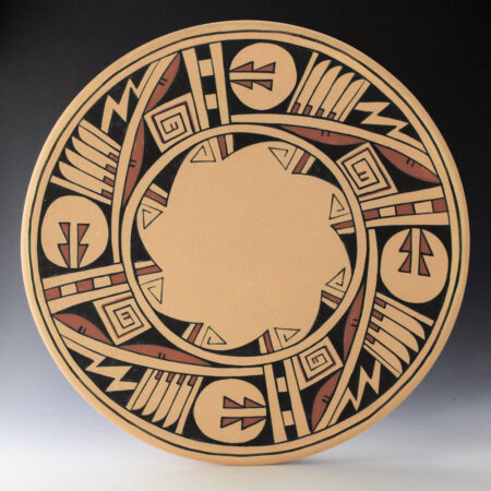 Fender, Erik - 16" Polychrome Plate with Feather Designs