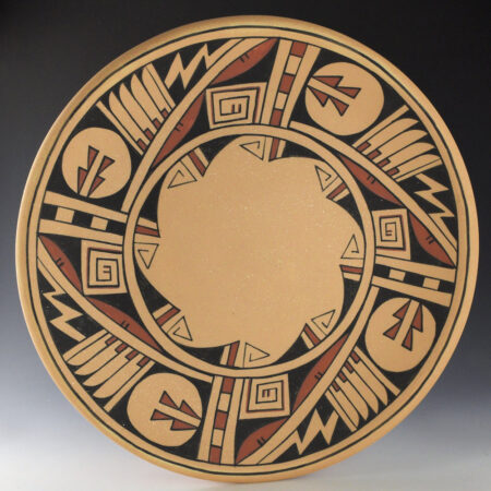 Alternative view of Fender, Erik - 16" Polychrome Plate with Feather Designs