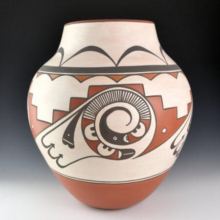 Paquin, Gladys - 13.75" Tall Four Color Water Jar with Rainbirds and Rainbows (2000)