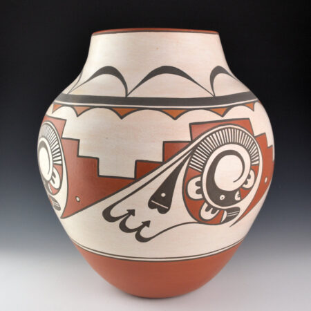 Alternative view of Paquin, Gladys - 13.75" Tall Four Color Water Jar with Rainbirds and Rainbows (2000)