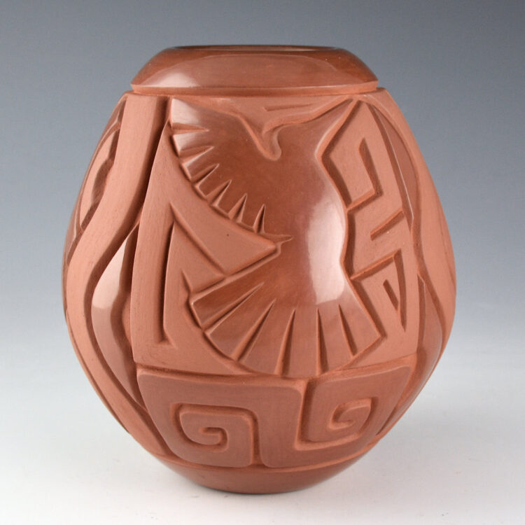 Begay, Jr., Harrison - Red Jar with Hummingbird and Dragonfly (2025)