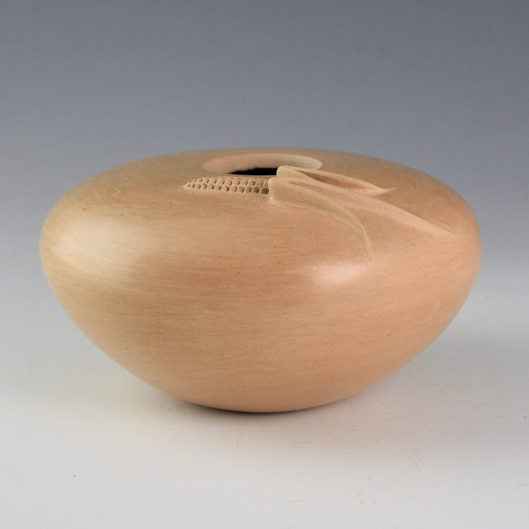 Nampeyo, Iris - Flat Top bowl with Corn in Relief (1980s)