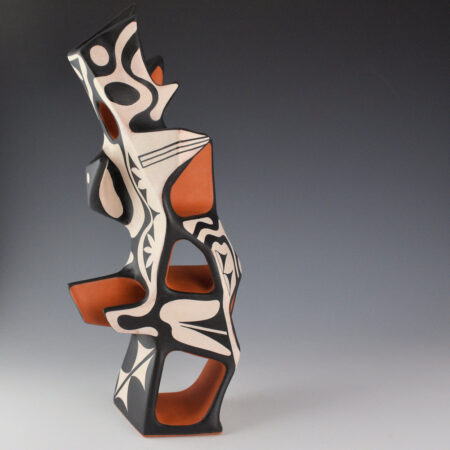 Suina, Jeff - "Lightning" 16" Tall Angular Geometric Design Jar