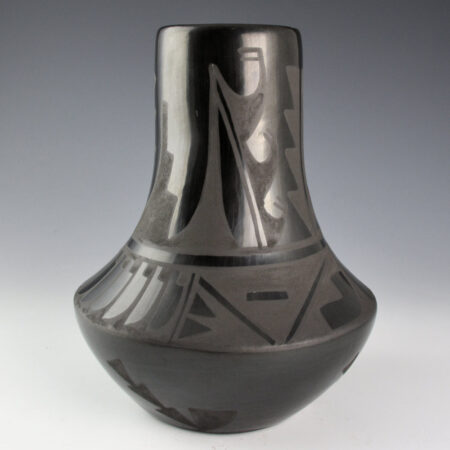 Alternative view of Dunlap, Jeannie Mountain Flower - Long Neck Jar with Feather and Plant Designs