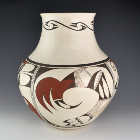 Alternative view of Navasie, Joy "Frogwoman" - 12.75" Tall Water Jar with Swirling Birds (1980s)