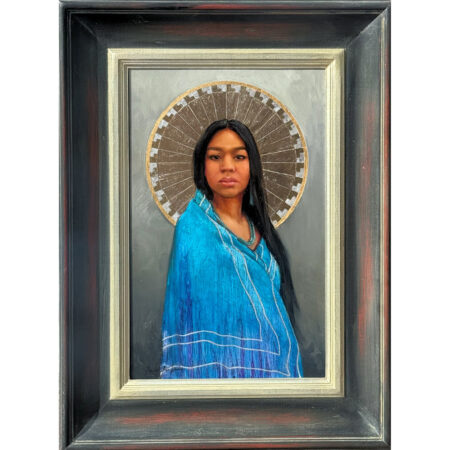 Winder, Kwani Povi - "Standing Strong" Oil, Silver and Metal Leaf on Linen (20"x 13")