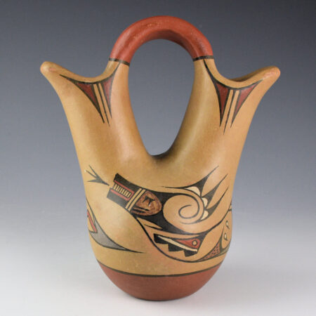 Gutierrez, Lela & Van - Polychrome Wedding Vase with Avanyu (1940s)