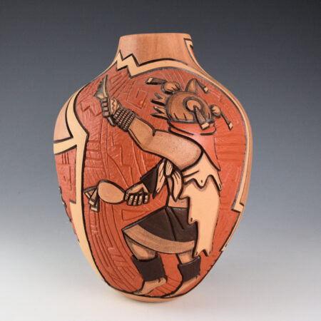 Alternative view of Nampeyo, Elvira & Marty Naha - 9" Tall "The Eagle and the Mudhead" Jar