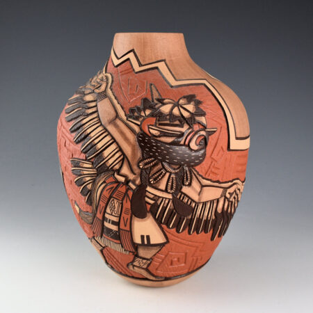 Nampeyo, Elvira & Marty Naha - 9" Tall "The Eagle and the Mudhead" Jar