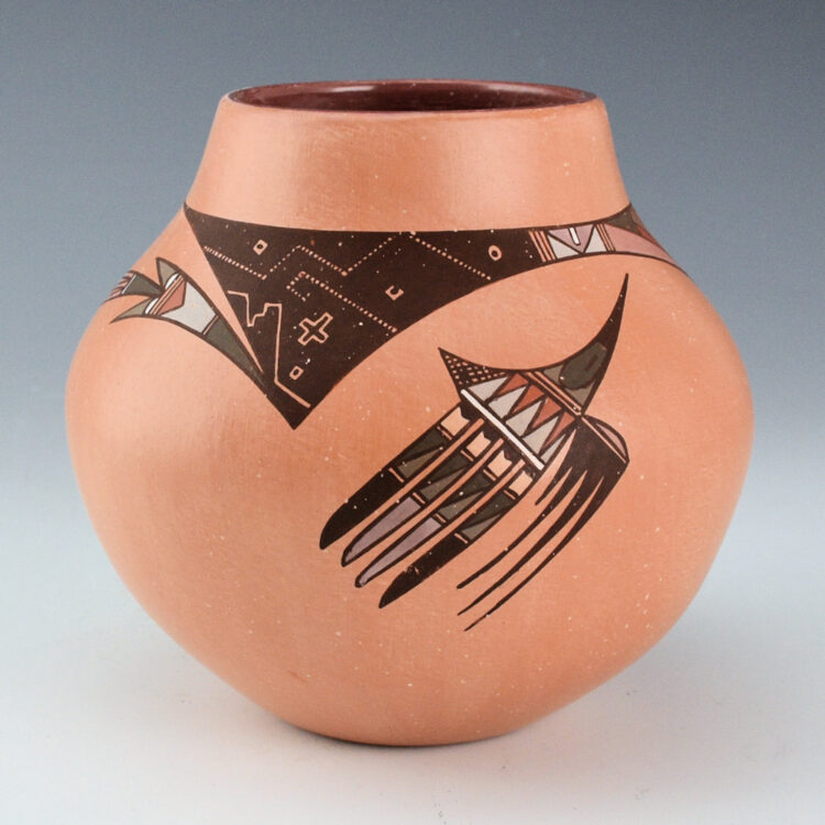 Begaye, Nathan - Polychrome Jar with Hopi Sun and Sikyatki Birds (1988)