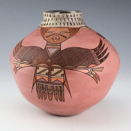 Alternative view of Begaye, Nathan - Polychrome Jar with Eagle and Sun Katsina Figures (1988)