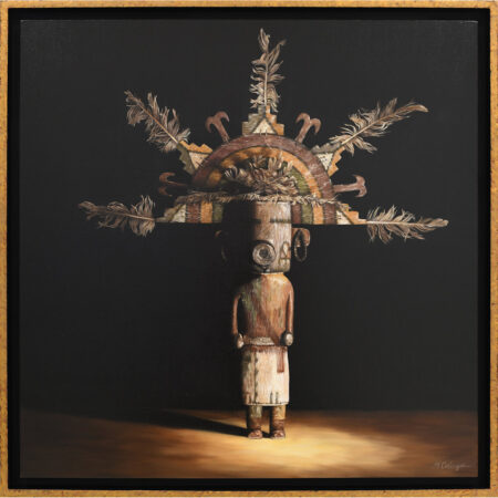 Alternative view of Calengor, Mary - "Rainbow Katsina" Oil on Linen (30 x 30)