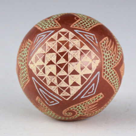 Alternative view of Lonewolf, Rosemary "Apple Blossom" - Seedpot with Mulit-Color Turtle