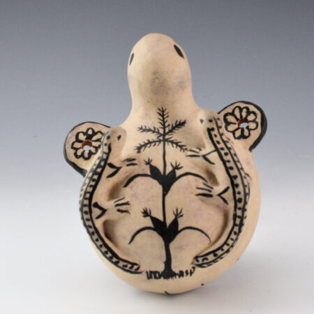 Alternative view of Ortiz, Seferina - Effigy Canteen with Raised Lizards (1980s)