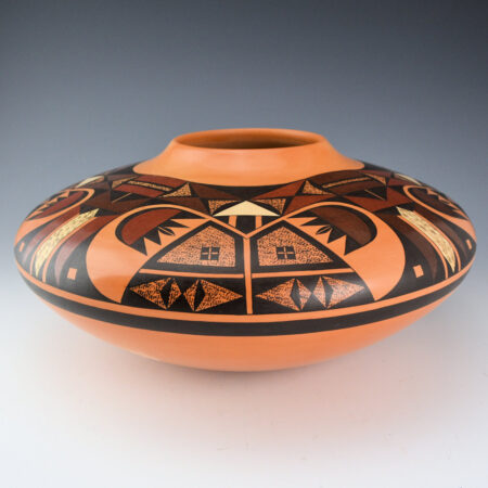 Lucas, Steve - 12" Wide "Bear Tracks and Eagle Feathers" Large Jar