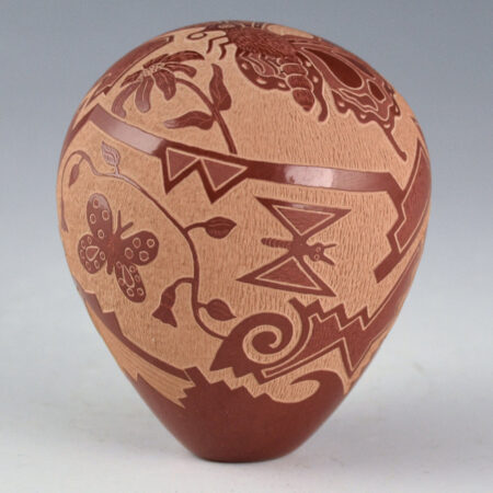 Romero, Susan "Snowflake" - Seedpot with Realistic and Mimbres Butterflies