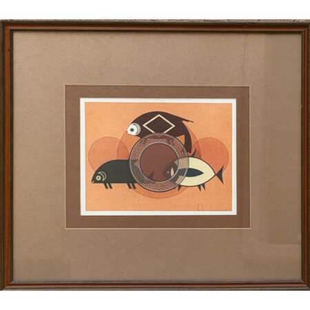 Alternative view of Da, Tony - "Mimbres Fish Original Casein Painting (1971)