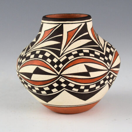 Alternative view of Aragon, Wanda - Small Jar with Checkerboard and Lightning Designs (1991)