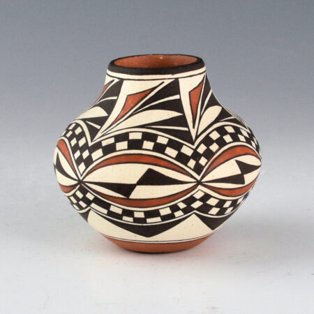 Aragon, Wanda - Small Jar with Checkerboard and Lightning Designs (1991)