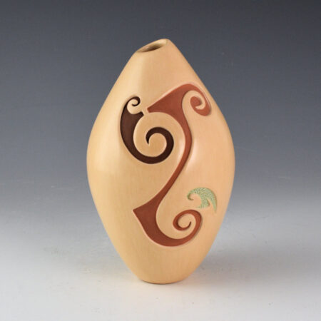 Qoyawayma, Al - Polychrome Wish Jar with Flowers and Birds (2012)