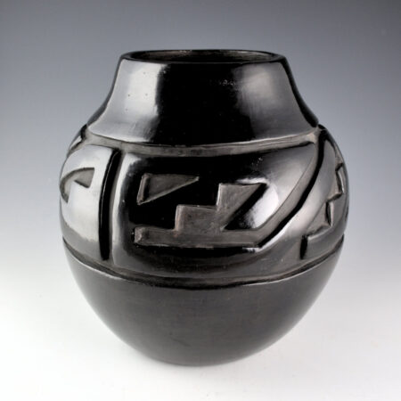 Alternative view of Tafoya, Margaret - 10" Tall Jar with Kiva Step and Rain Designs (1960s)