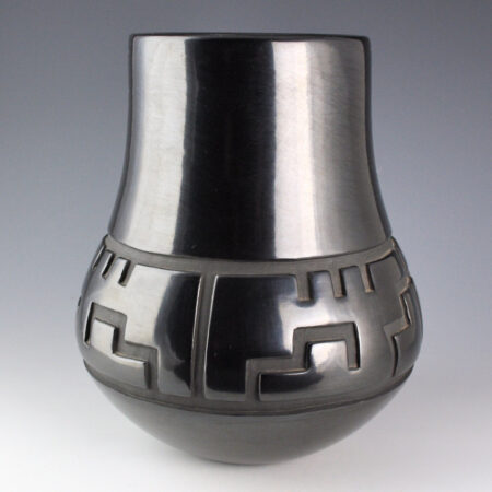 Whitegeese, Daryl  - 10" Tall Long Neck Jar with Rain and Mesa Designs