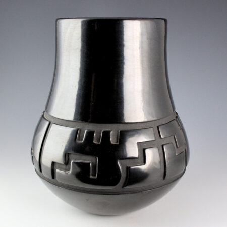 Alternative view of Whitegeese, Daryl  - 10" Tall Long Neck Jar with Rain and Mesa Designs