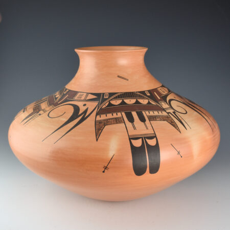 Alternative view of Navasie, Dolly Joe "White Swann" - 13" Wide Jar with Eagle Tails (2003), Ribbons