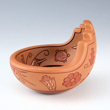 Curran, Dolores - Polychrome Kiva Bowl with Birds, Turtle, Dragonfly, and Flowers