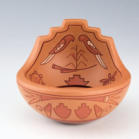 Alternative view of Curran, Dolores - Polychrome Kiva Bowl with Birds, Turtle, Dragonfly, and Flowers
