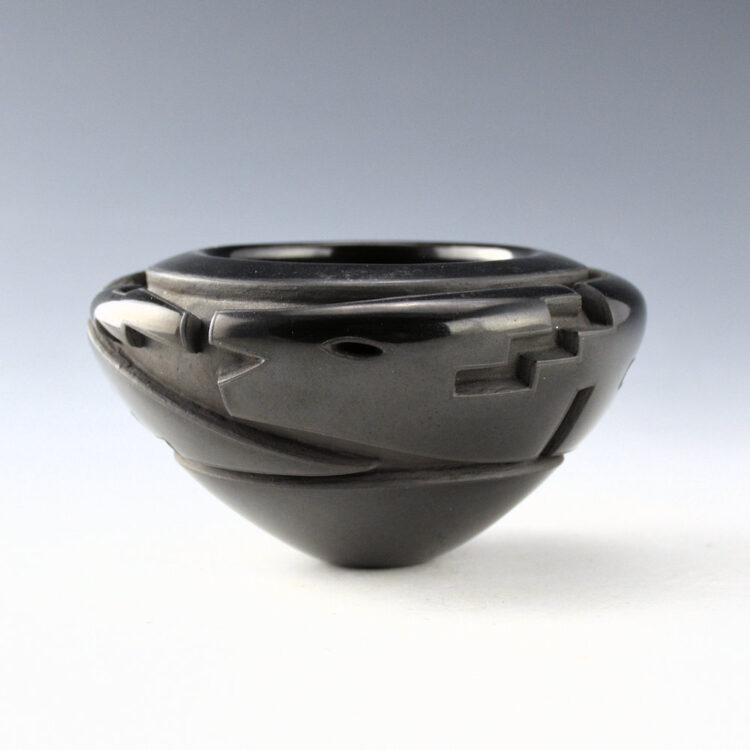 Garcia, Effie - Bowl with Deep Carved Avanyu and Rain Designs