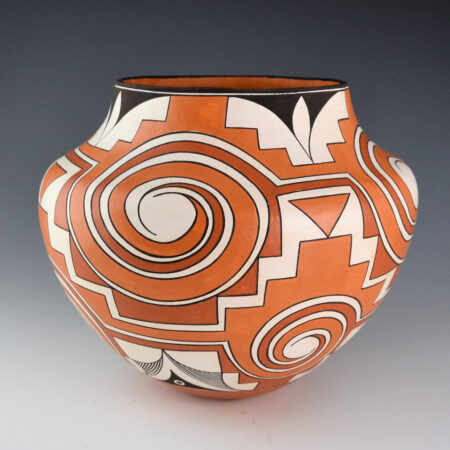 Peters, Franklin - Water Jar with Spiraling Birds and Clouds