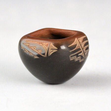 Naranjo, Geri  - Small Black and Sienna Square Bowl