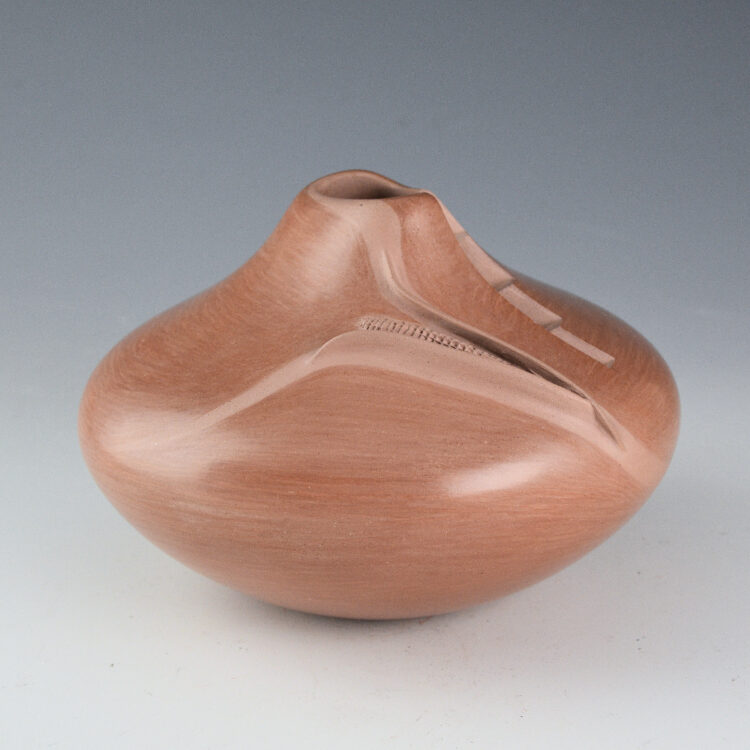 Nampeyo, Iris - Mauve Jar with Corn Design and Kiva Step Cut-Out (1990s)