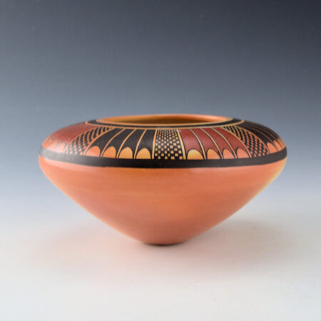 Alternative view of Koopee, Jacob - Wide Shoulder Bowl with 32 Feathers and Checkerboard Designs (1990s)