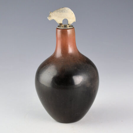 Alternative view of Tse-Pe, Jennifer Sisneros - Black and Sienna Jar with Silver Bear Lid