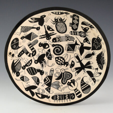 Aragon, John - Open Bowl with 42 Mimbres Insects (1990)